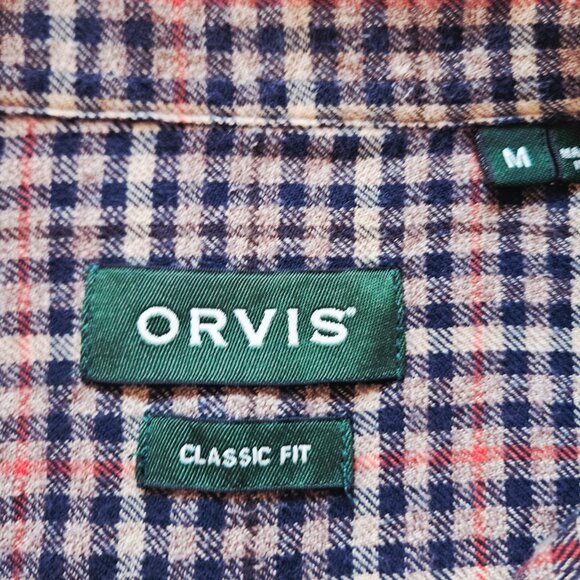Orvis Men's Flannel Plaid Shirt Fairbanks Cotton Size M - Picture 8 of 10